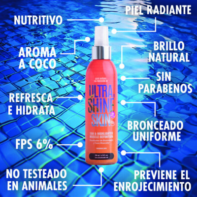 Ultra Shine Skin esencia de coco, nutritivo, refresca e hidrata